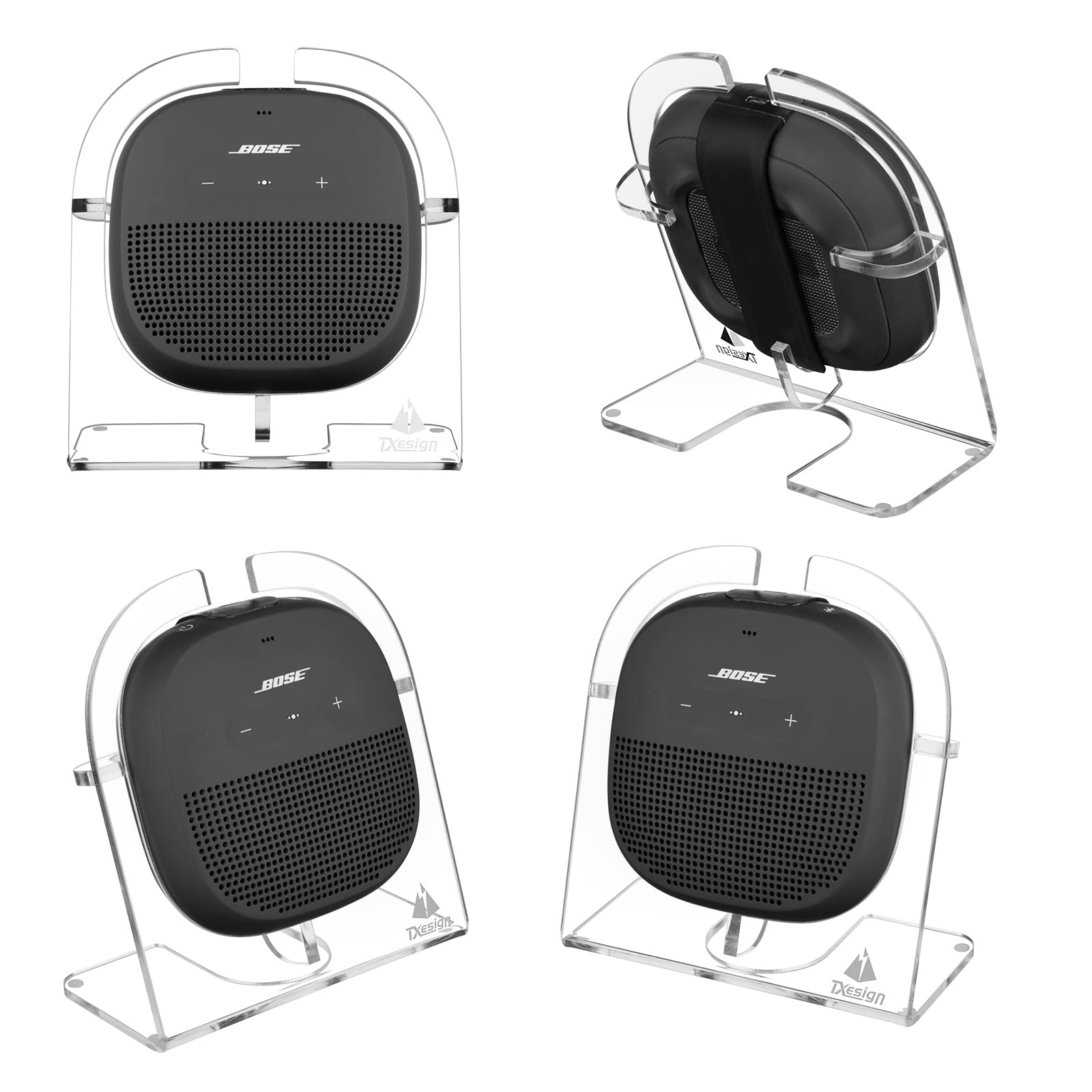 Supporto da tavolo per micro altoparlante portatile Bose SoundLink, supporto per altoparlante in acrilico, espositore da tavolo, base antiscivolo (trasparente)