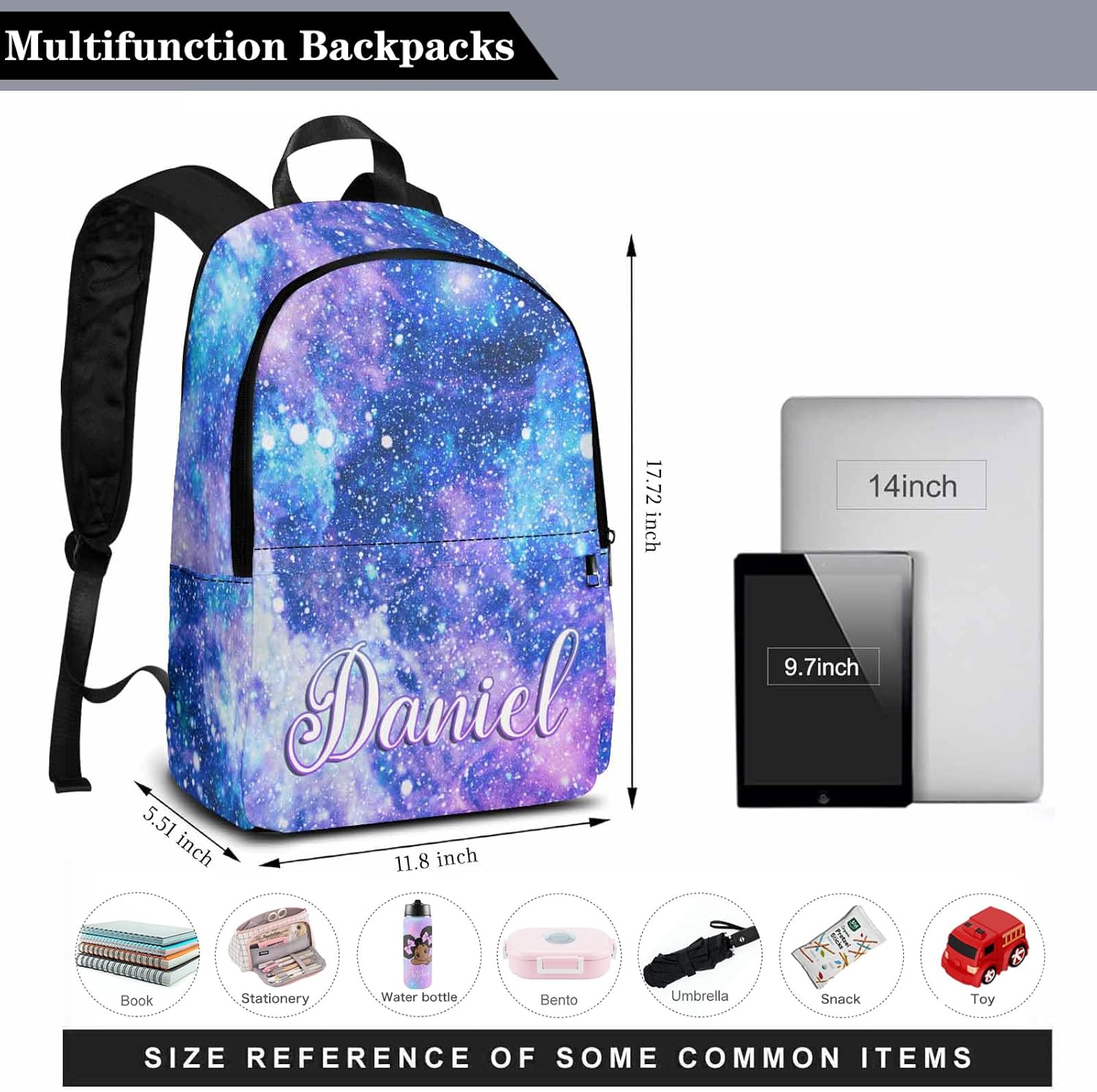 Custom Backpack for Boys Girls Personalized Name School Backpack for Kids, Customize School Bag Bookbag Travel Bag Back to School Gift