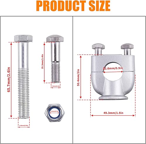 Miniatura 4 de Abrazaderas de montaje para manillar de motocicleta para motocicleta de 0.866 in, 78 pulgadas, motocross, ATV, scooter, ciclomotor