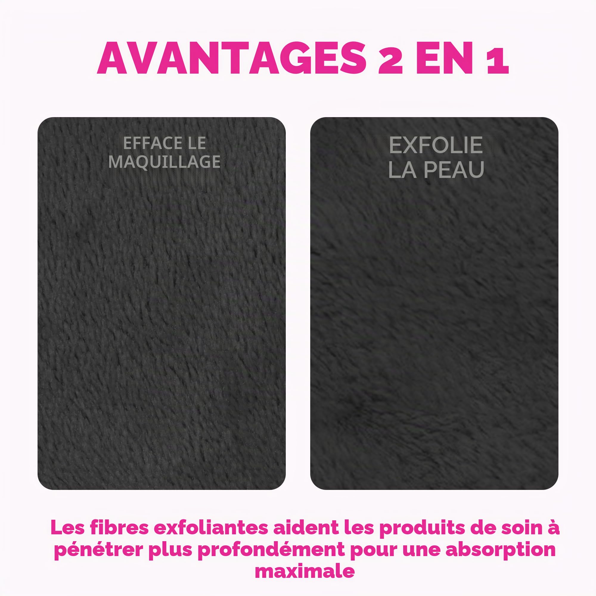 Makeup Eraser, Ensemble de 7 Jours, effacez Tout Le Maquillage avec Juste de l'eau, y Compris Le Mascara imperméable, Le Fond de Teint, Le Rouge à lèvres et Plus Encore. - Noir Chic