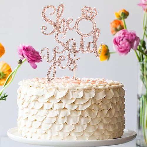 Miniatura 5 de 1 pieza de decoración de pastel de compromiso con purpurina ensamblada para celebrar bodas, compromisos, despedidas de soltera, temática de