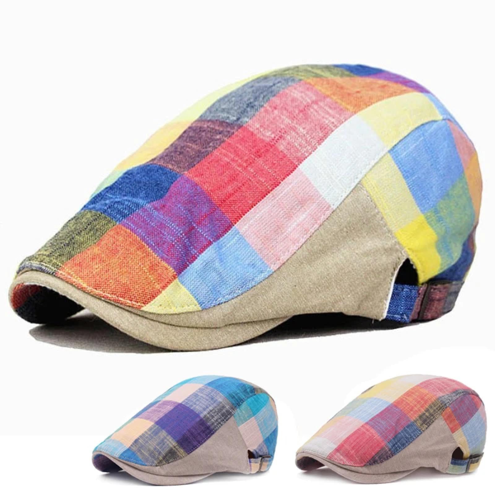 Béret Homme Femmes Denim Béret Casquettes pour Femmes Hommes Casquette Vintage Unisexe Jeans Bérets Newsboy Chapeau Décontracté Réglable À Carreaux Chapeaux Style14