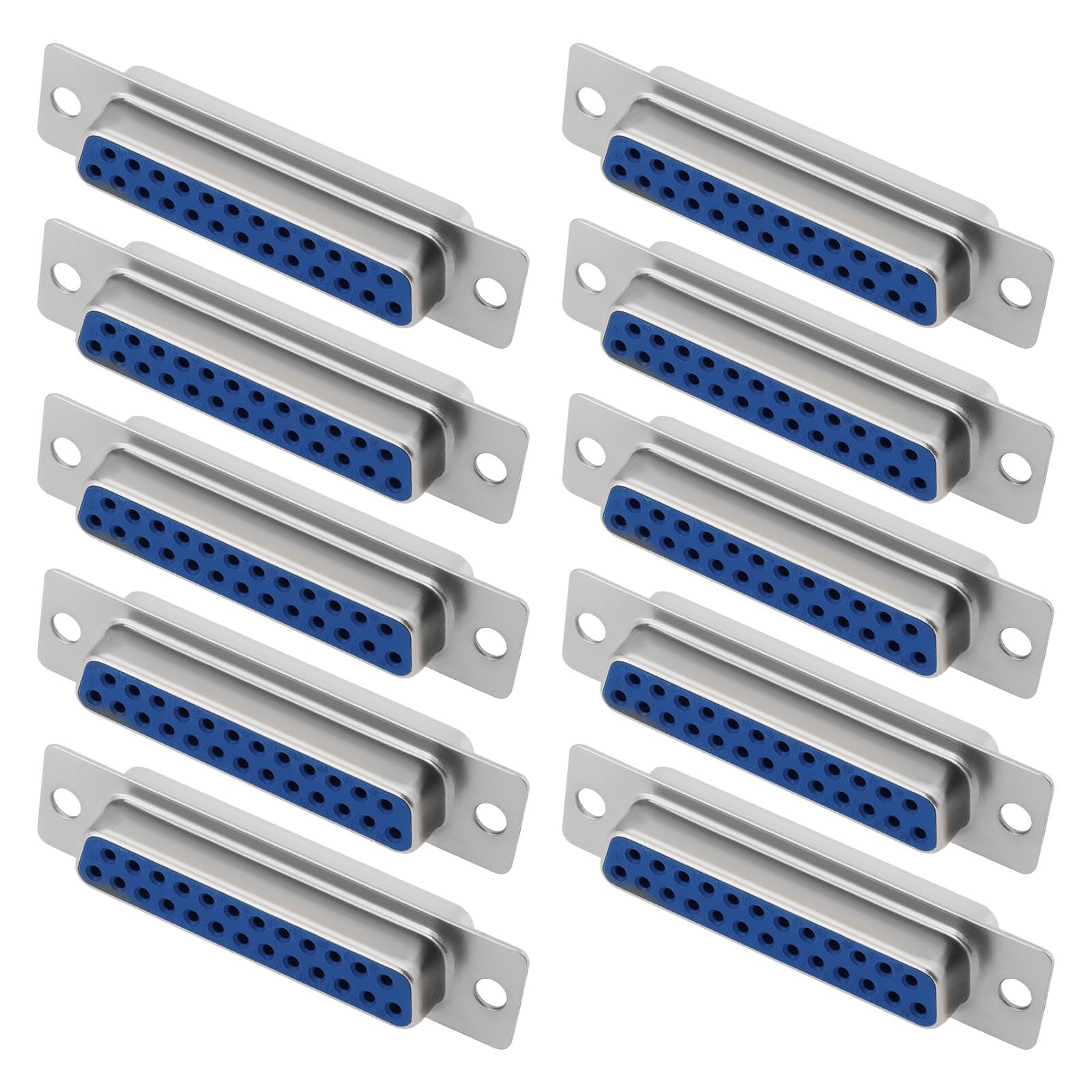 eMagTech10PCS 25 Pin D-sub Connector Female Plug DB25 Double Row D-Type Solder Wire Terminal Breakout for PCB Mounting Mechanical Equipment CNC Computers