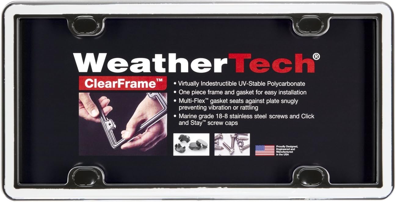 WeatherTech ClearFrame License Plate Frame, Red