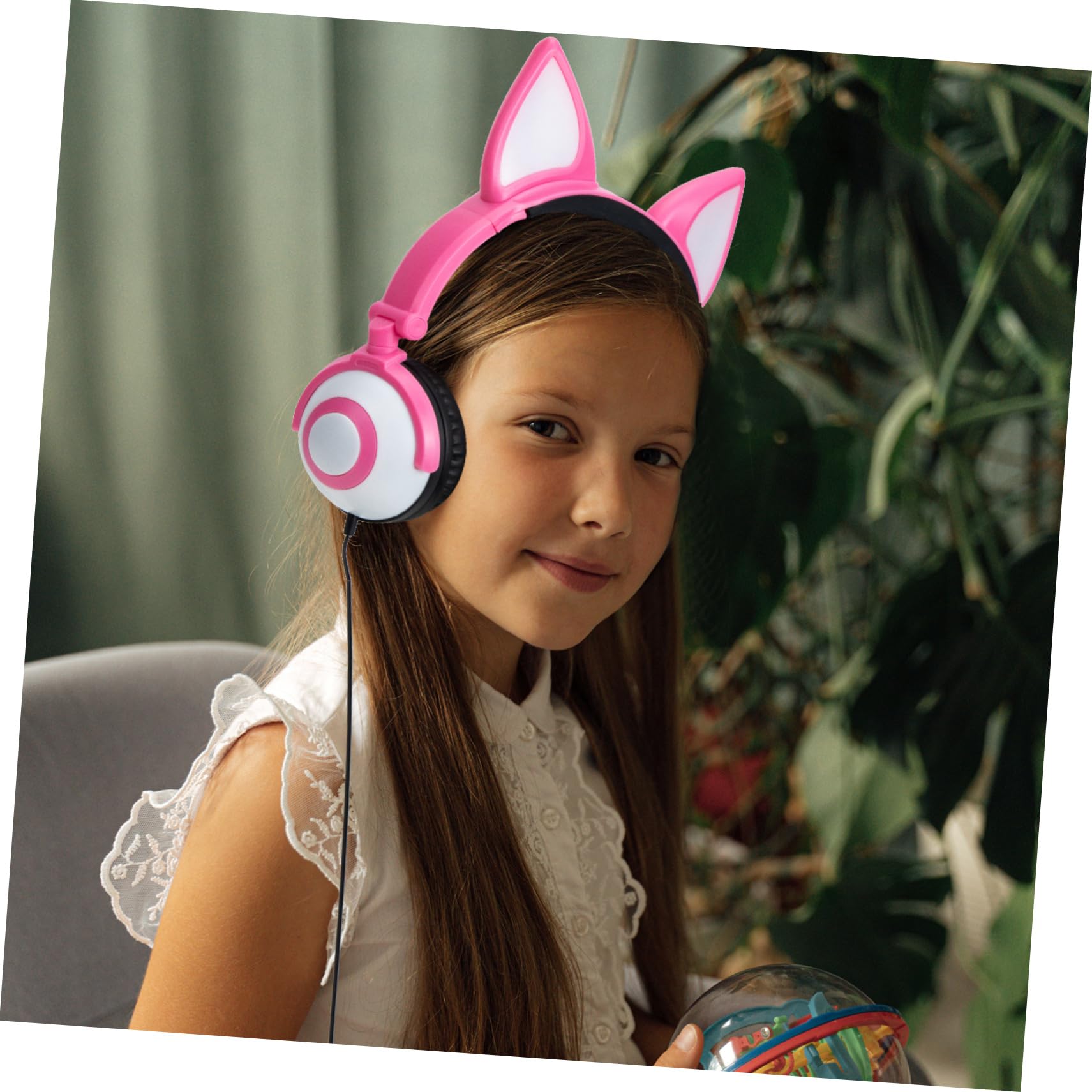 Cuffie Orecchie di Gatto Regolabili Cuffie per Cellulare Delicate e Confortevoli Compatte LED