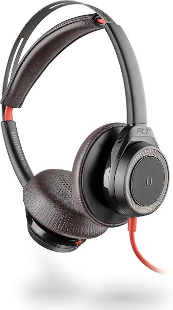 Poly - Blackwire 7225 Wired USB-C Headset (Plantronics) - Black - Dual-Ear (Stereo) Computer Headset - Connect to PC/Mac via USB-C - Active Noise Canceling - Works with Teams, Zoom & more