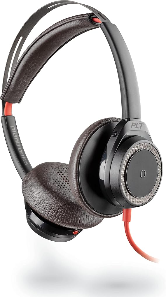 Poly - Blackwire 7225 Wired USB-C Headset (Plantronics) - Black - Dual-Ear (Stereo) Computer Headset - Connect to PC/Mac via USB-C - Active Noise Canceling - Works with Teams, Zoom & more