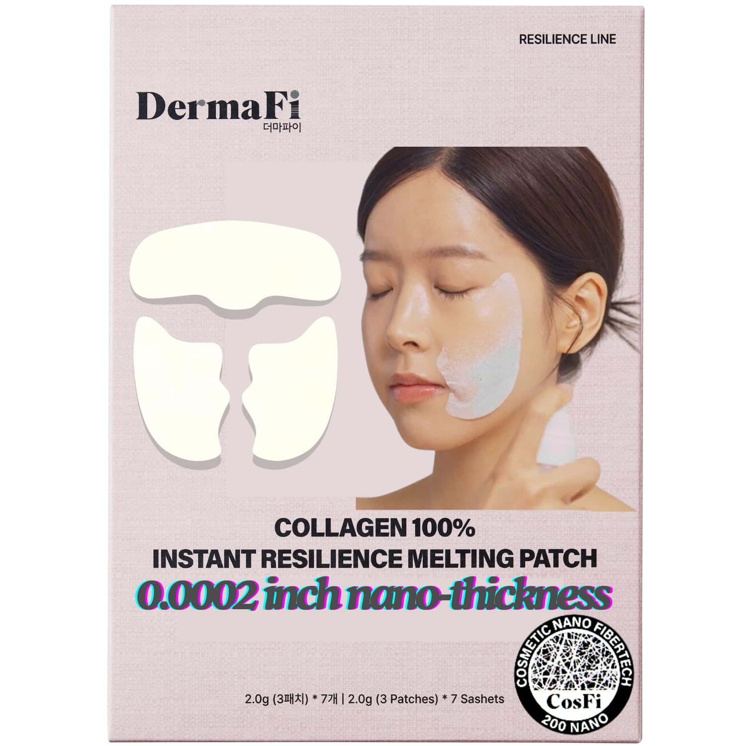 Produco [DermaFi] Collagen 100% Instant Resilience Melting Patch Facial Mask Pack (7 pack) Korean Beauty
