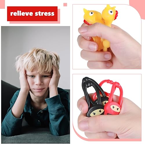 Miniatura 6 de 60 piezas de juguetes de tirachinas para dedos, catapulta de pollo, Navidad, tirachinas elásticas para niños, niñas, fiestas, goma para fiesta, pavo