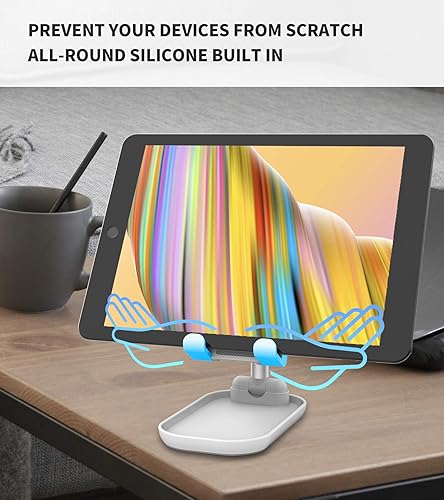 Miniatura 4 de KULE Soporte de teléfono celular para escritorio, soporte de teléfono de escritorio ajustable, compatible con teléfono móvil, interruptor, tableta