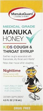 ManukaGuard Kids Nighttime Manuka Honey Throat Syrup, MGO 400