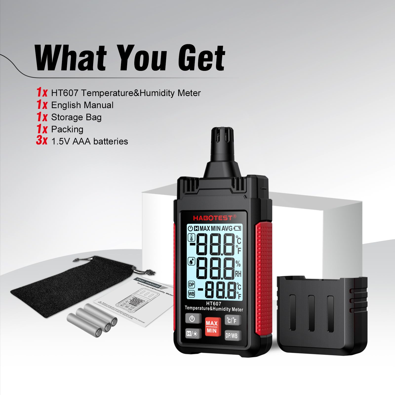Habotest Misuratore di temperatura e umidità HT607