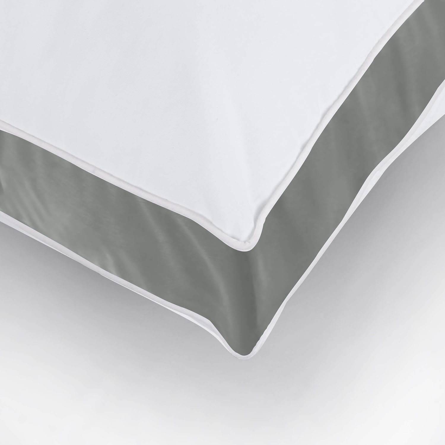Utopia Bedding Gusseted Pillow (2-Pack) Premium Quality Bed Pillows - Side Back Sleepers - Grey Gusset - Queen - 18 x 26 Inches