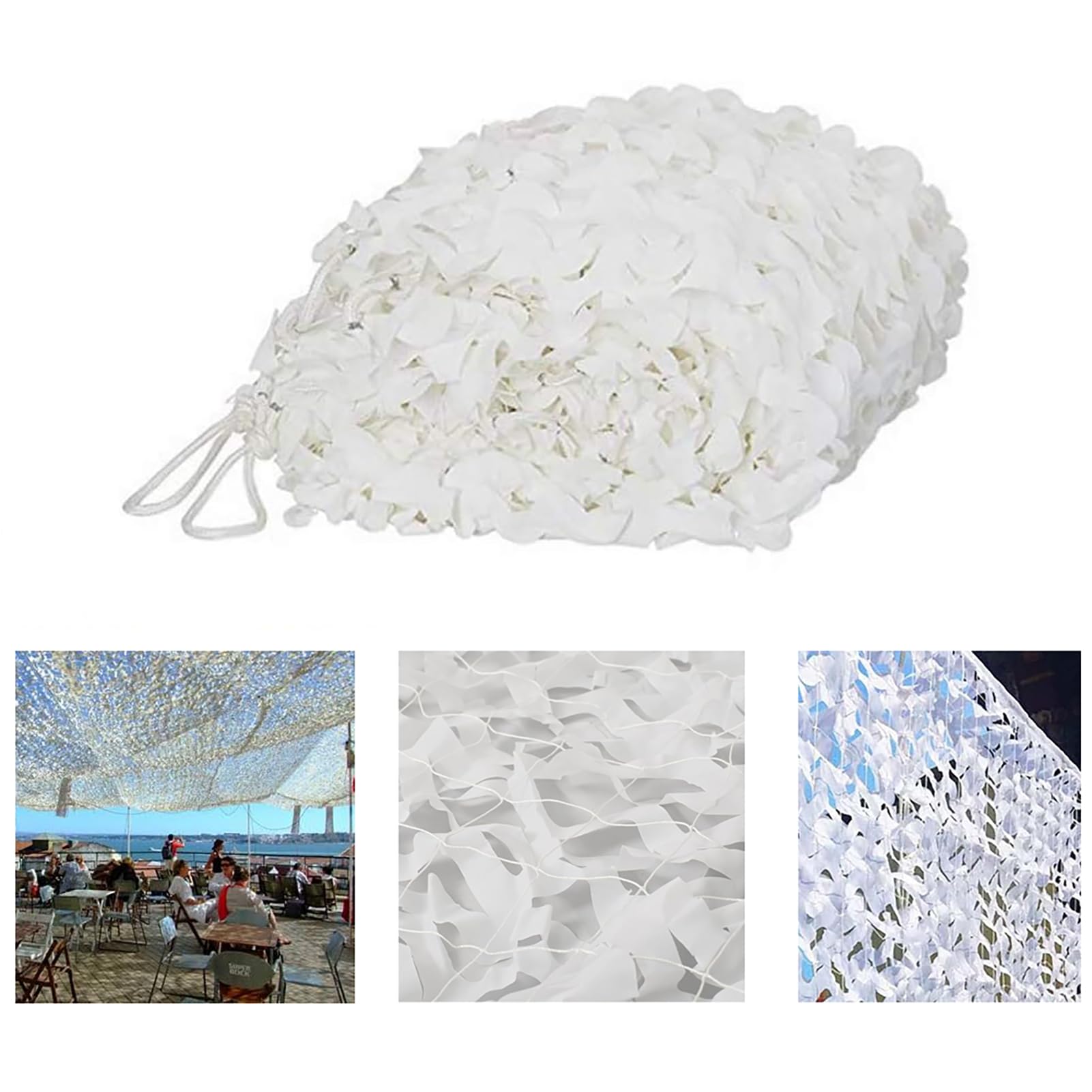 210D Tarnnetz Camouflage, 3x4m – Sonnenschutz für Auto, Camping, Jagd, Party & Fotografie. Ideal für Zelte, Abdeckungen & Dekoration. Robustes Weißes Camo-Netz für Outdoor & Indoor