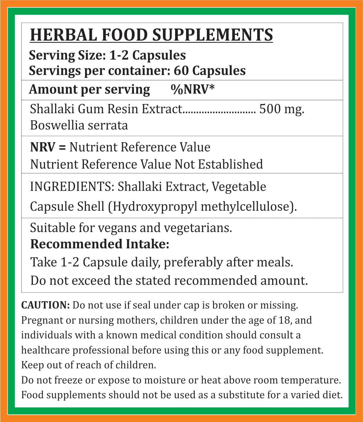 Boswellia Serrata (Shallaki) Extract Capsules | Highest Potency, 100% Herbal Product | Pack of 60 X 500 mg. Veg. Capsules (Pack of 1 Bottle) — Amazon image 5