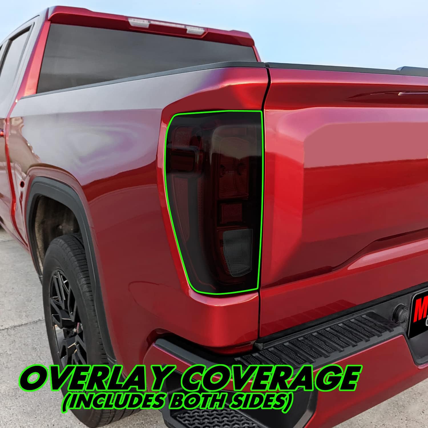 SlickMod PreCut Vinyl Smoke Tint for 2019-2023 GMC Sierra 1500 Tail Light (Non LED) (20% Dark Smoke, 1. Taillight)