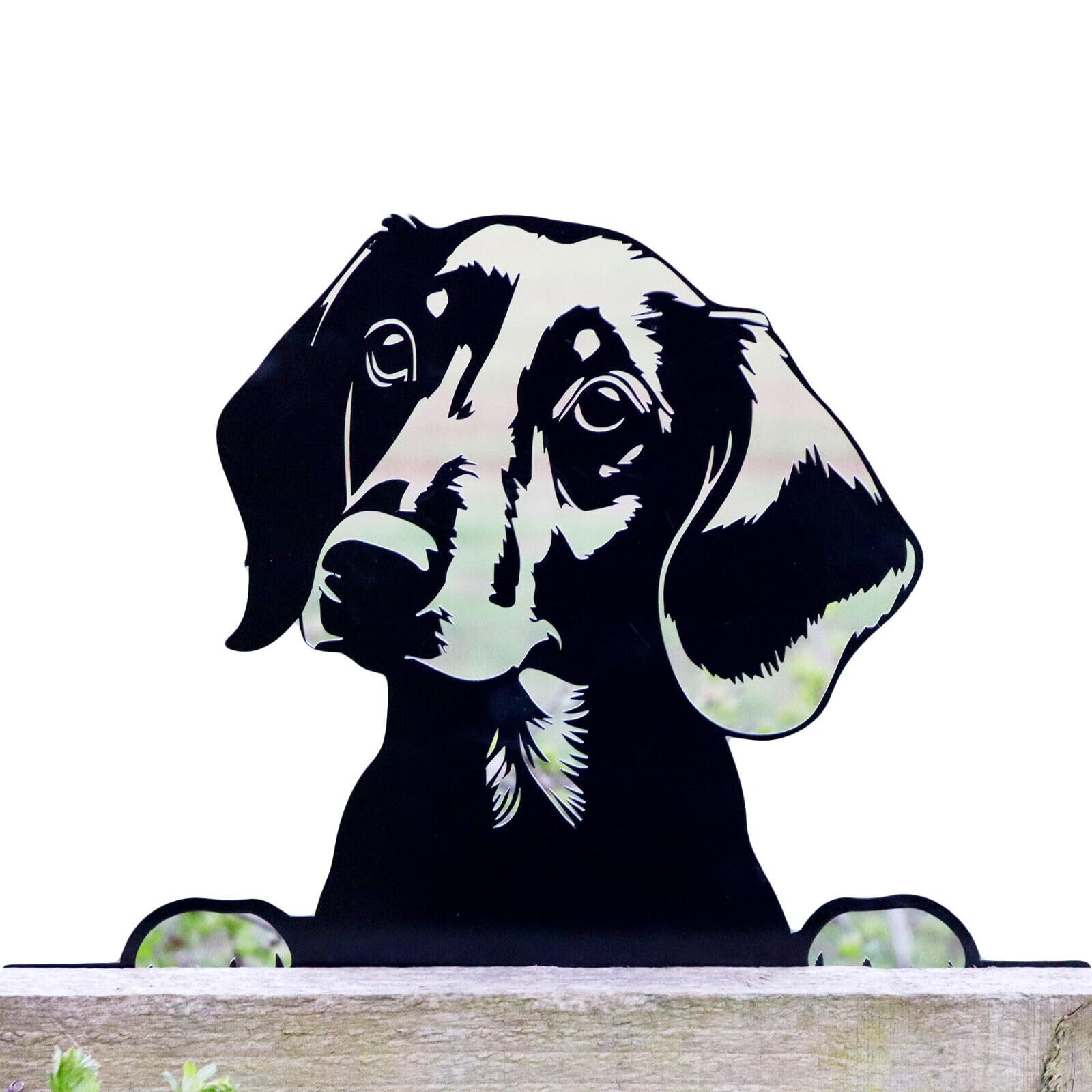 Darthome Black Peeking Dachshund Fence Topper 32Cm Metal Nosey Dog Art Silhouette Garden Decor