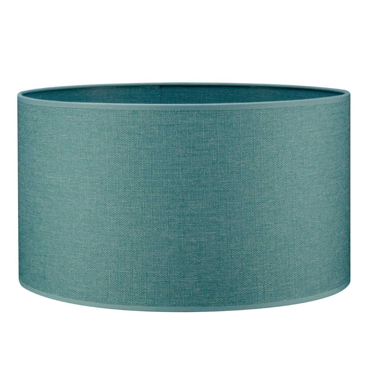 Home Sweet Home Abat-jour en tissu - D.40 x H.22 cm - Effet lin - Turquoise - E27 - pour lampadaire & suspension