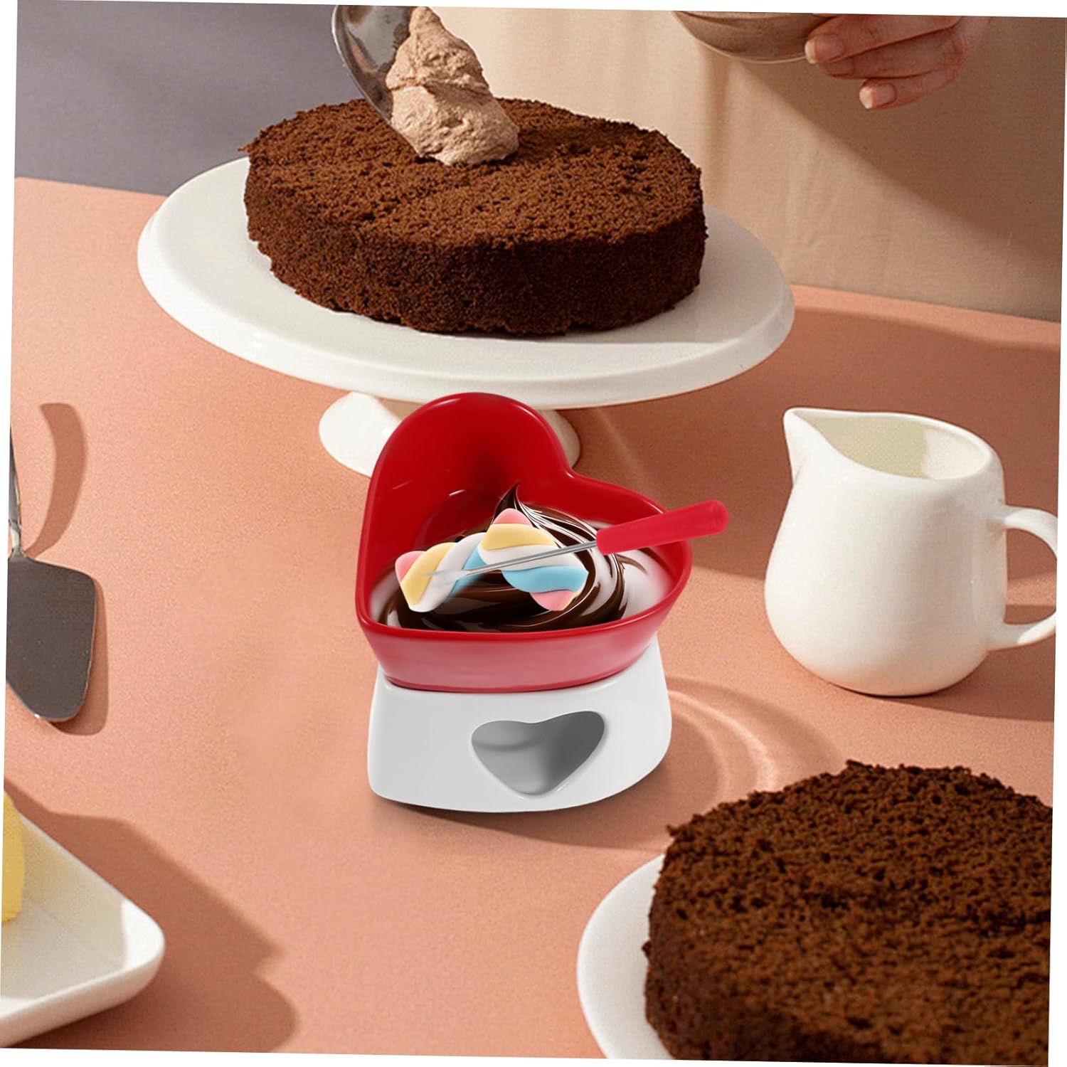 1 Set Creative Hot Boiler Hot Chocolate Serving Pot Mini Chocolate Melting Cup Ceramic Fondue Warmer Fondue Pot Ceramic Candy and Chocolate Melting Pot Cheese Melting Cup Ceramics