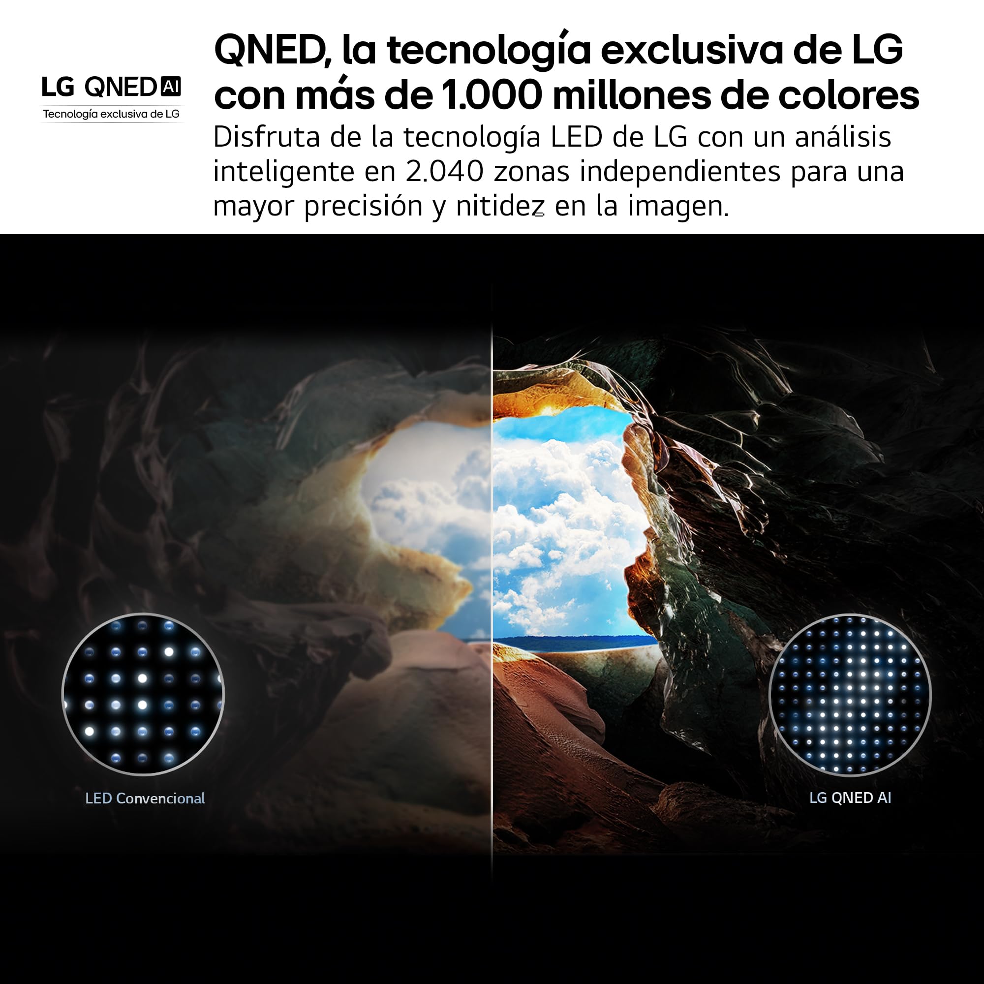 LG 55QNED84A6C - TV 55", 4K QNED EVO, Smart TV, WebOS 25, Procesador Potente e Inteligente, Super Upscaling, Dolby Dilgital Plus, Alexa/Google Assistant, Negro