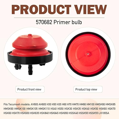 Miniatura 2 de 570682 570682A 570629B - Bombilla de imprimación para MTD Tecumseh Craftsman Troybilt 751-10639 751-10639A 951-10639A 951-10639A Pieza lanzadora de