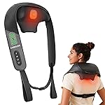 Snailax Shiatsu Neck Massager for Pain Relief Deep Tissue Cordless Kneading Shoulder Massage with Heat Graphene Heating Rechargable, 4D Roller Neck Back Massage, Gift for Mom Dad