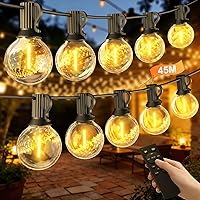 BokiHuk Catena Luminosa da Esterno, 45M Dimmerabile LED Catena di Luci per Esterno con Telecomando