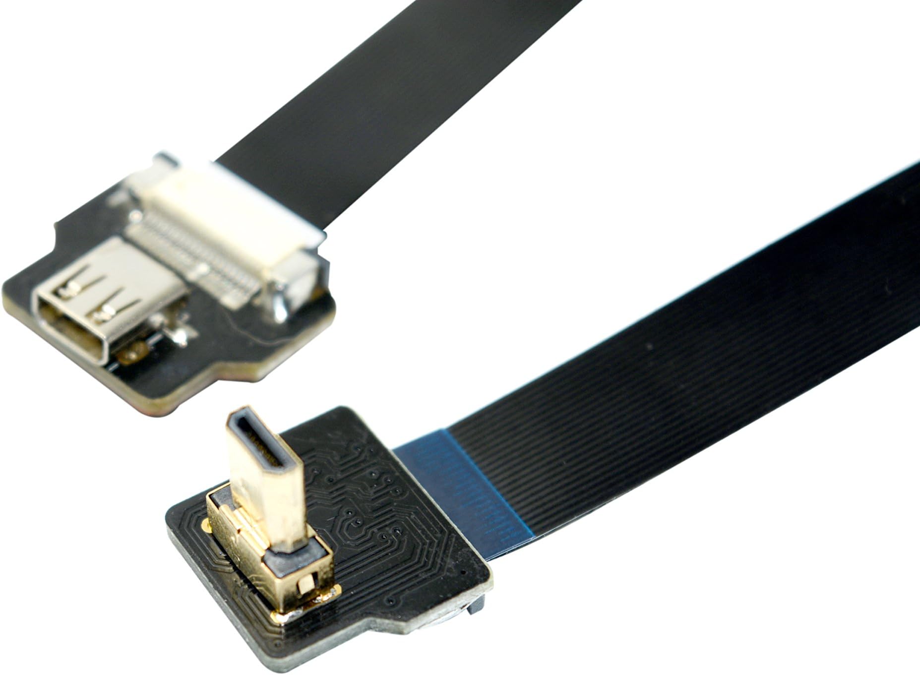 BLACK FPV HDMI Cable Micro HDMI male Interface 90 degree to Micro HDMI female Interface for Gopro Sony A7RII A7SII A9 A6500 A6300 (with reverse socket of sony a6000) (50cm)