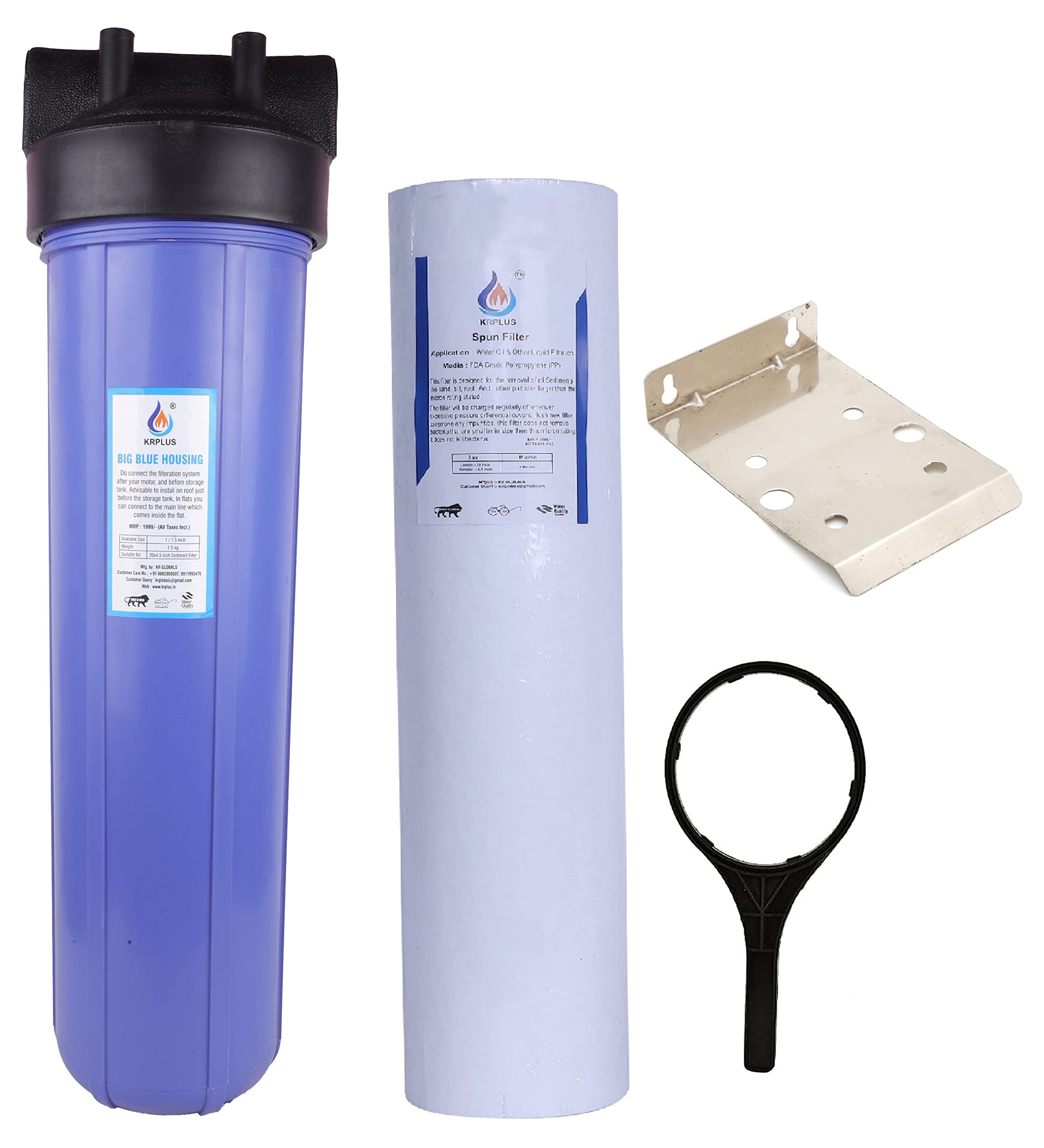 Buy KRPLUS® 20 Inch Whole House Water Filter Housing, 20" x 4.5" Spun