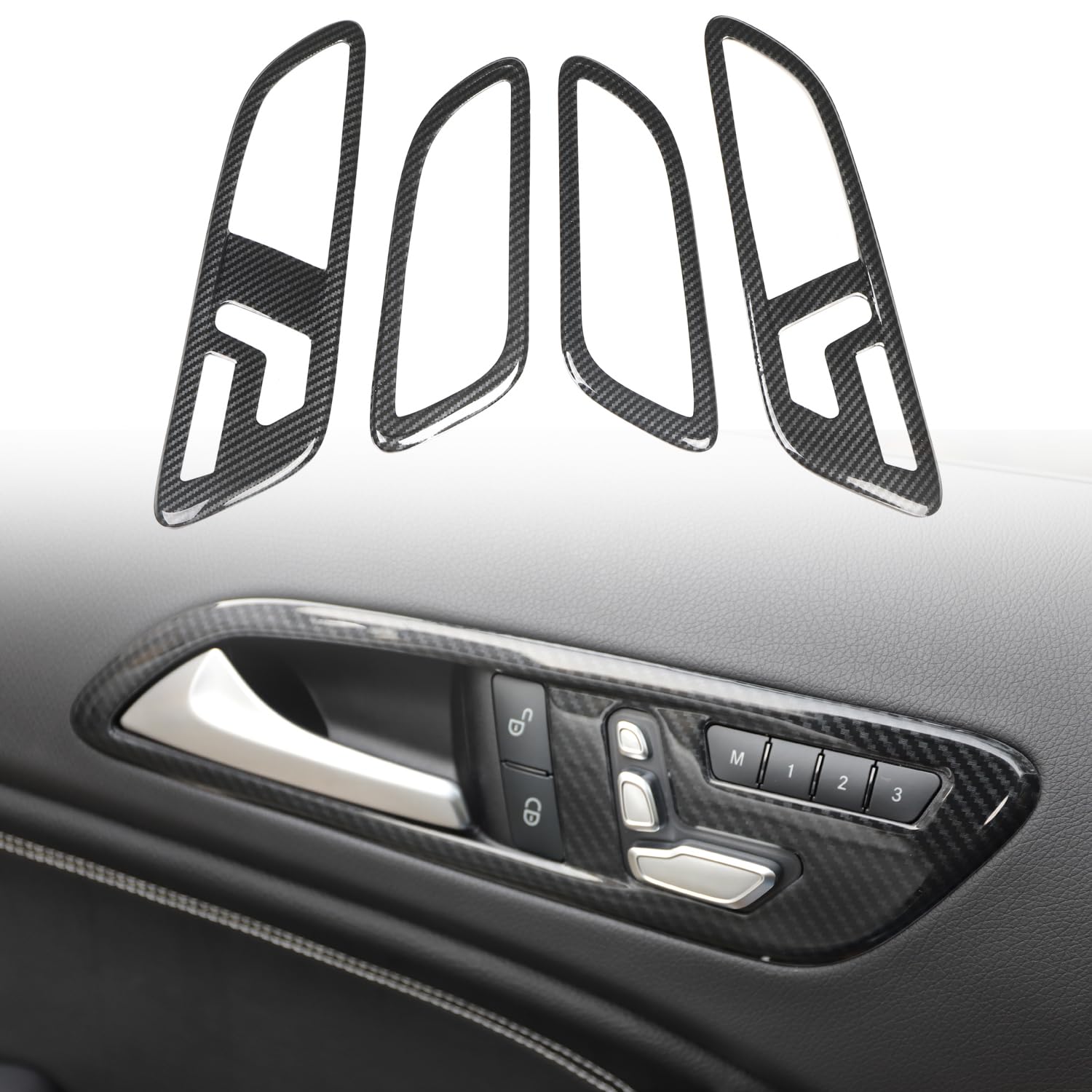 HIGH FLYING für A Klasse W176 2012-2018, CLA C117 2013-2019 Interieur Türgriff Dekor Kohlefaserfarbe (Typ 3)