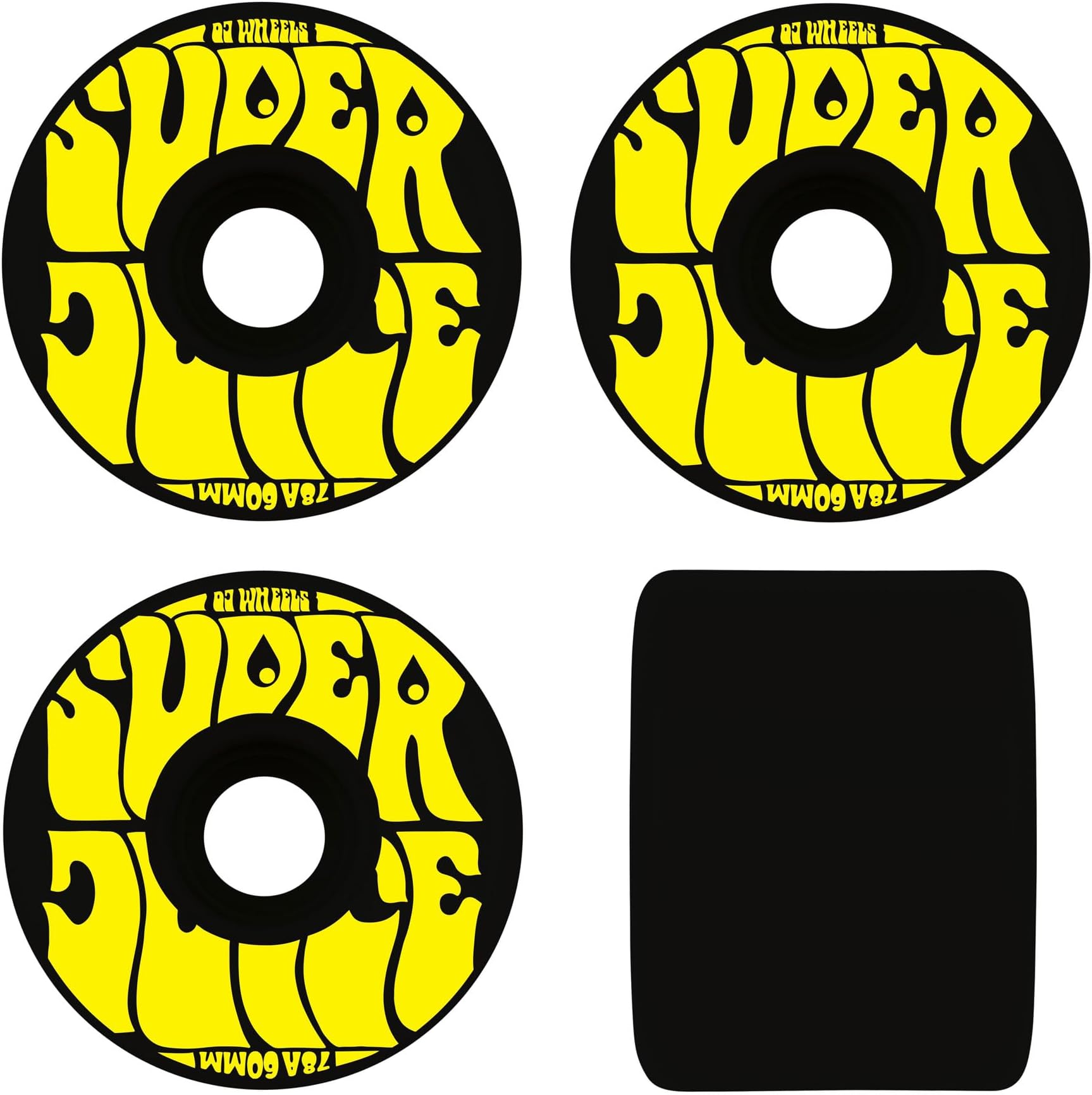 OJ Skateboard Wheels Super Juice 60mm 78a Skateboard Wheels - Set of 4 Wheels