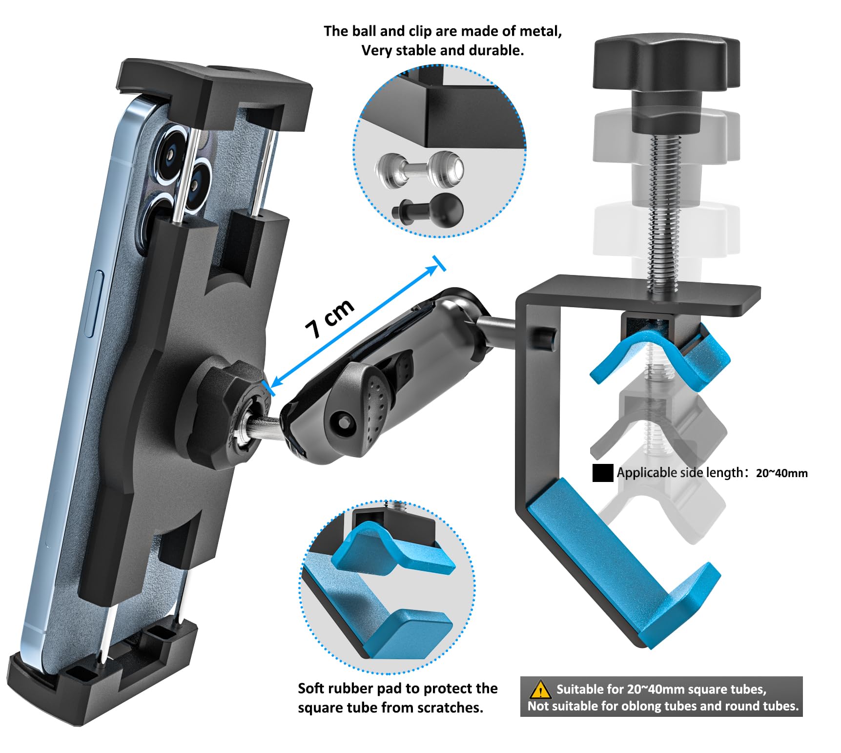 Supporto Tablet Per Carrello Da Golf Woleyi - Braccio Regolabile Per Telefoni E IPad - Foto 4