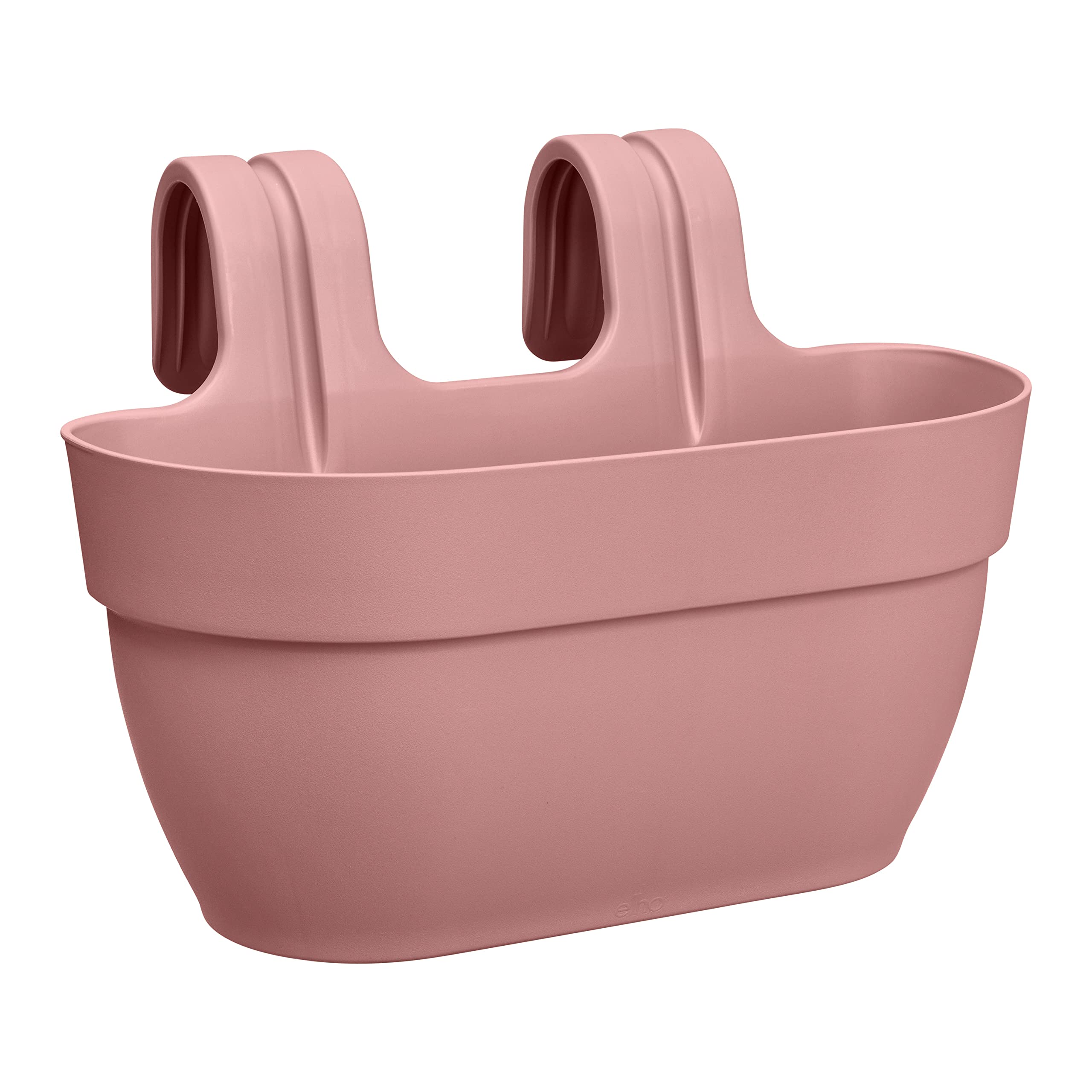 Muddy Hands Pink Hanging Planter Outdoor Garden Fence Balcony Rail Railing Flower Herb Trough Plant Pot (Medium, )