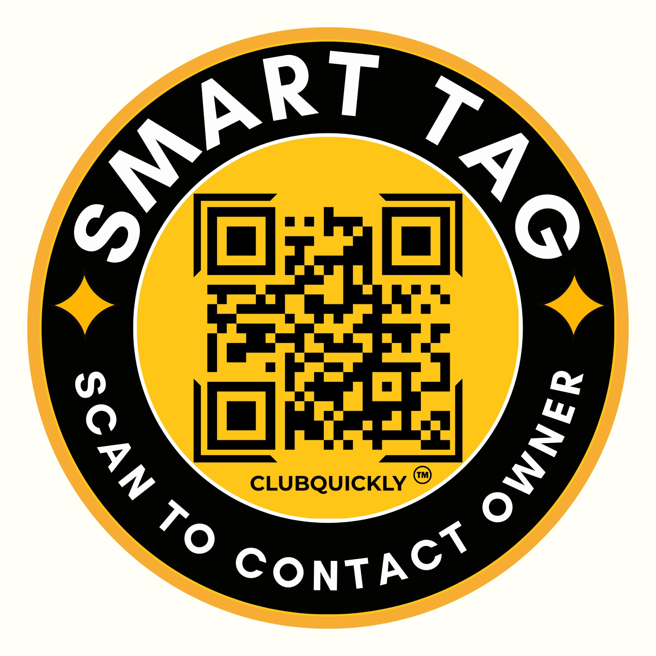 ClubQuickly Owner Alert Contact Sticker - Smart QR Code Car Parking Tag - Scan to Call Owner Without Sharing Number - No App Needed - Privacy Protected - (Owner Alert - Yellow Black) for Car-image-40