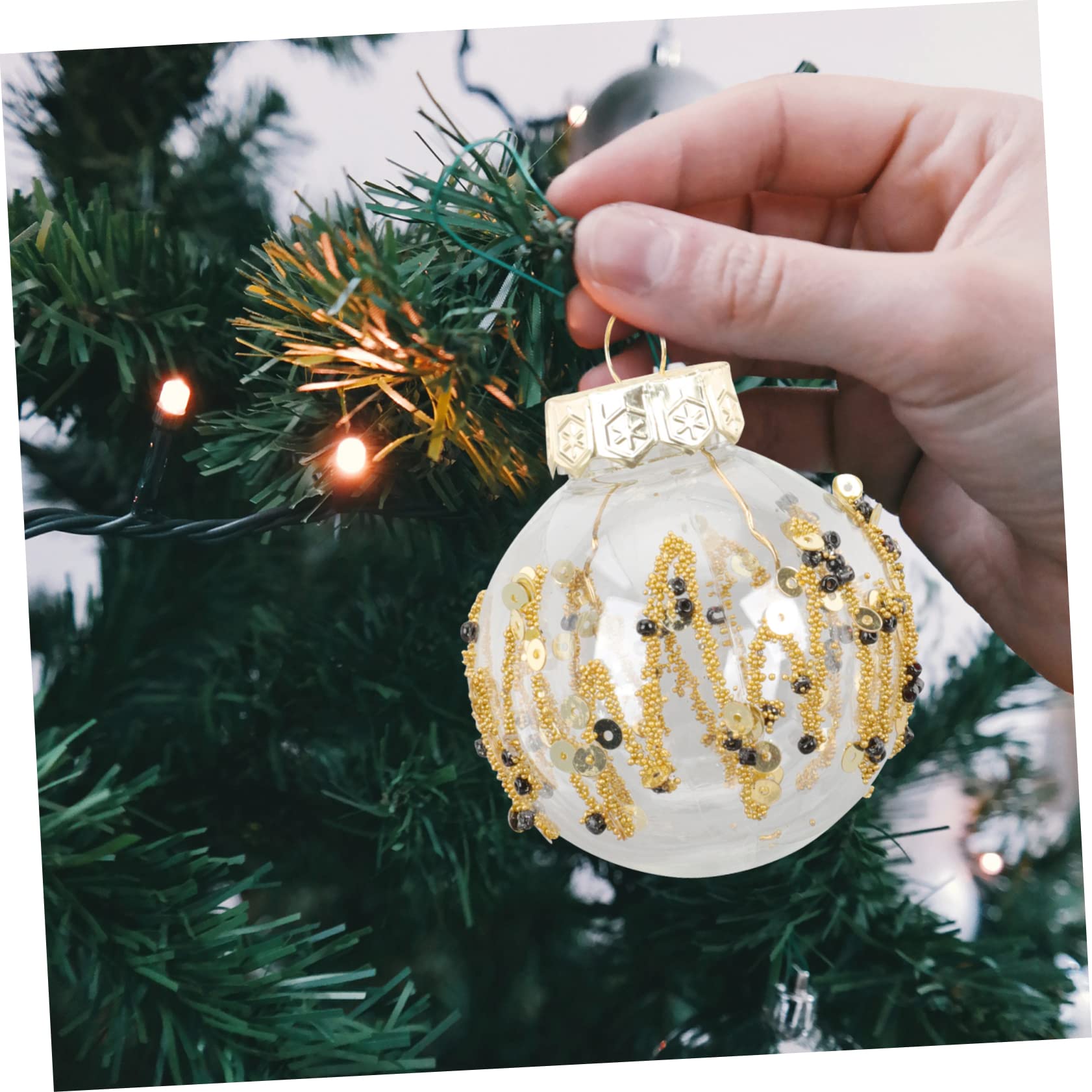 DECHOUS Bruchsichere Weihnachtskugeln in Schwarz aus Kunststoff 25 Stück als Hängende Weihnachtsdekoration für Festliche Anlässe und Garten