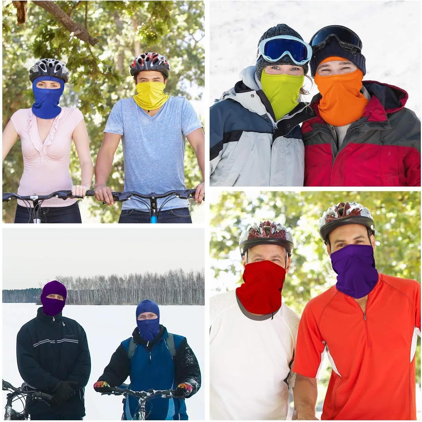 Syhood 6 Pcs Face Balaclava Cover Winter Windproof Mask Full Face Cover Polyester Ice Silk UV Protection for Outdoor Sports - Image 6