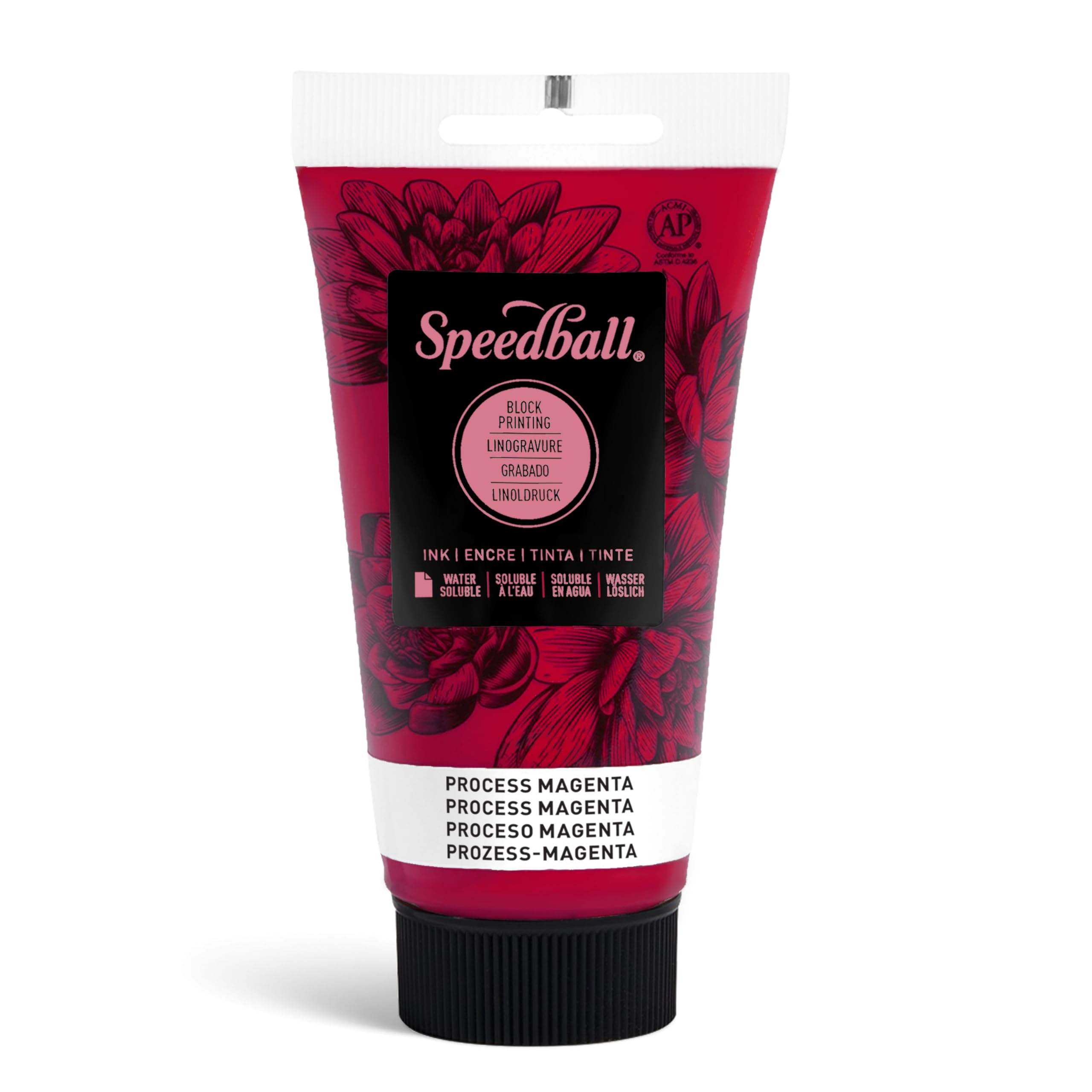 Speedball 75ml 2.5oz Water-Soluble Block Ink Process Magenta for Block Printing Lino Printing, Screen Printing, for Artists
