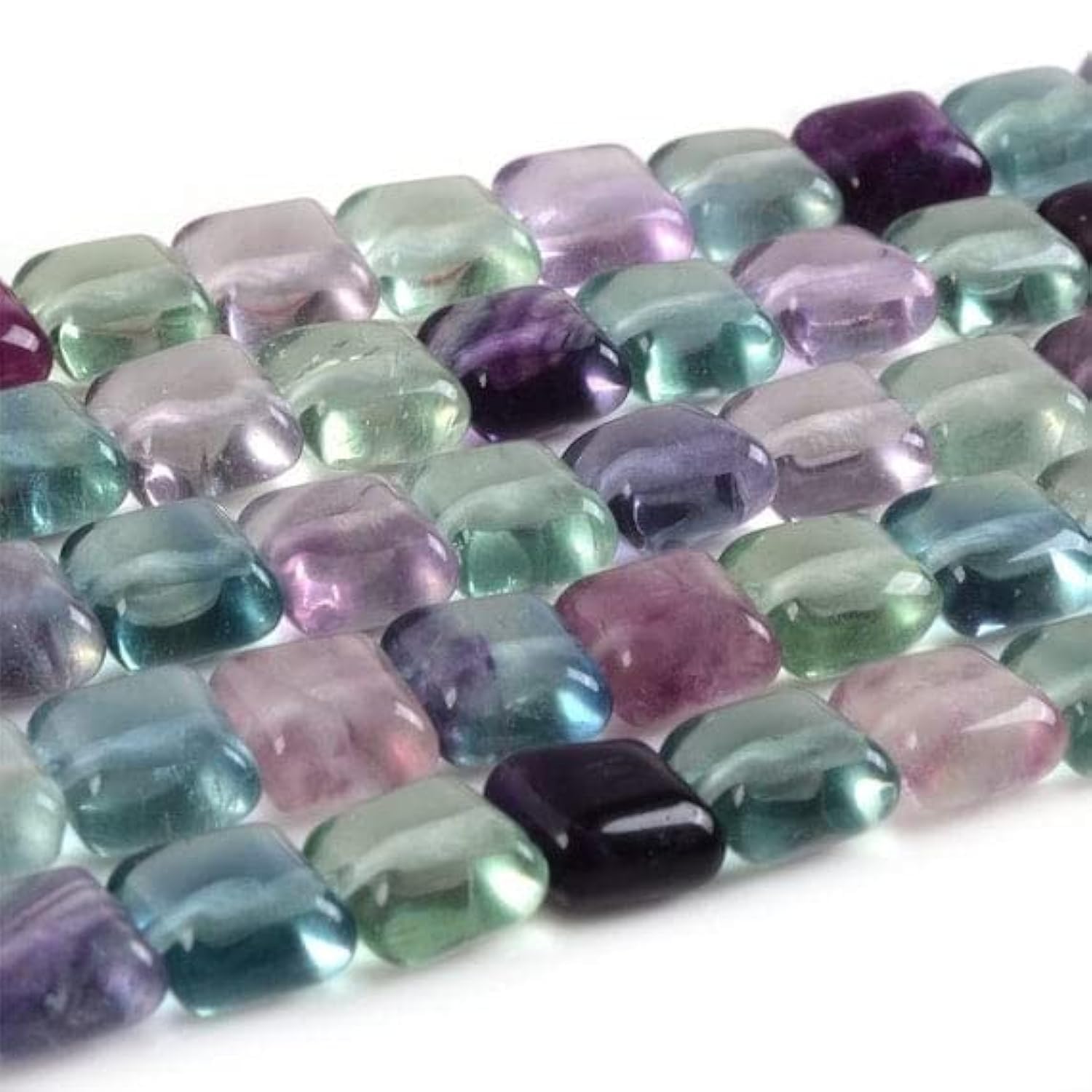 Fluorite multicolore AAA perles carrées LKBEADS 8mm pour bijoux luxe
