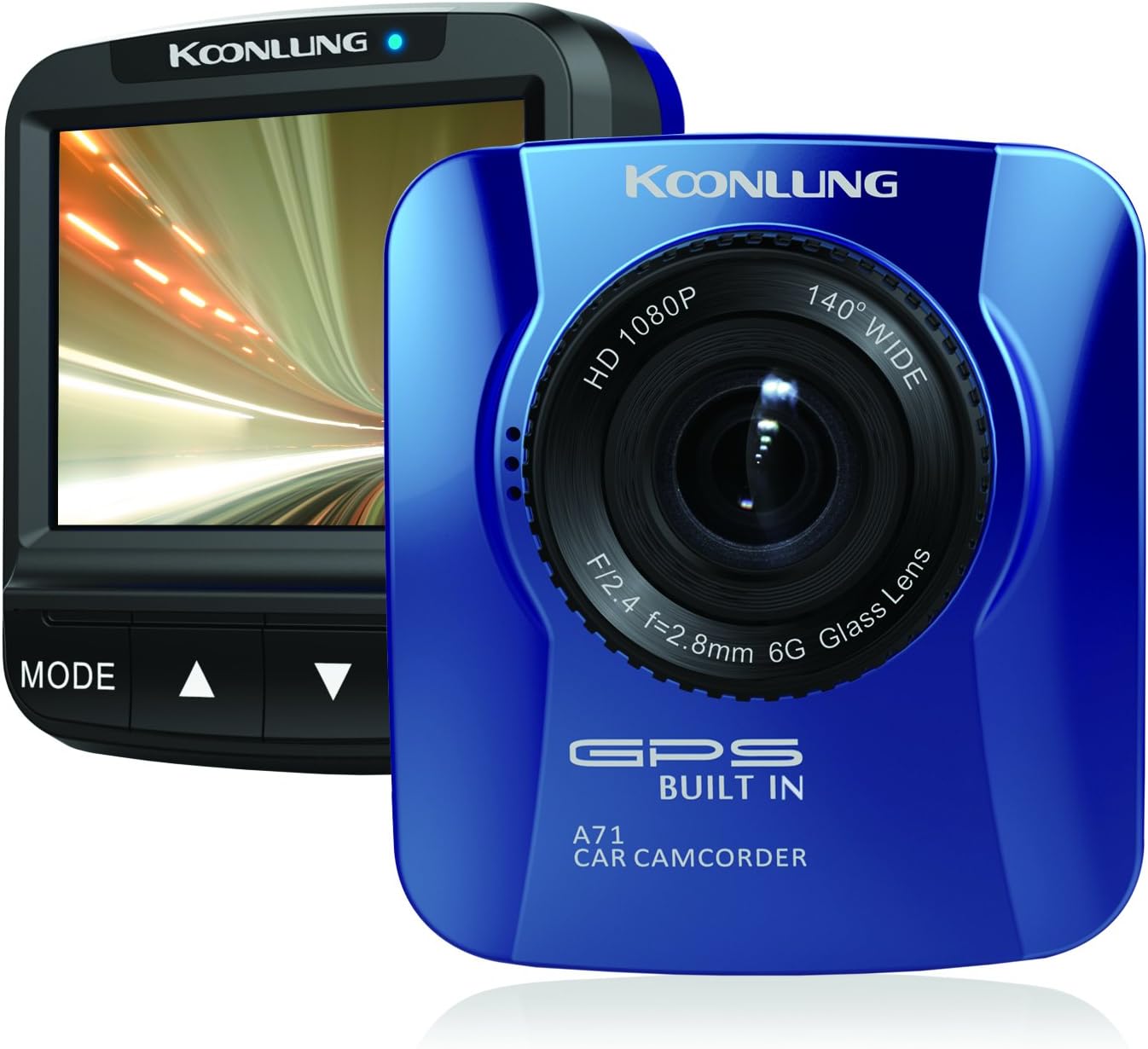 KOONLUNG A71N 1080P Car DVR Dashboard Camcorder 160° Wide Viewing Angle 2.0" Screen G-Sensor HDR Night Vision And Free Offer 16GB Memory Card .Video Road Camera Recorder
