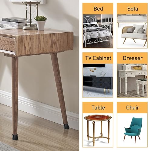 Miniatura 106 de 24 protectores de patas de silla para suelos de madera dura, almohadillas de fieltro de silicona para muebles, fundas de patas de mesa de movimiento