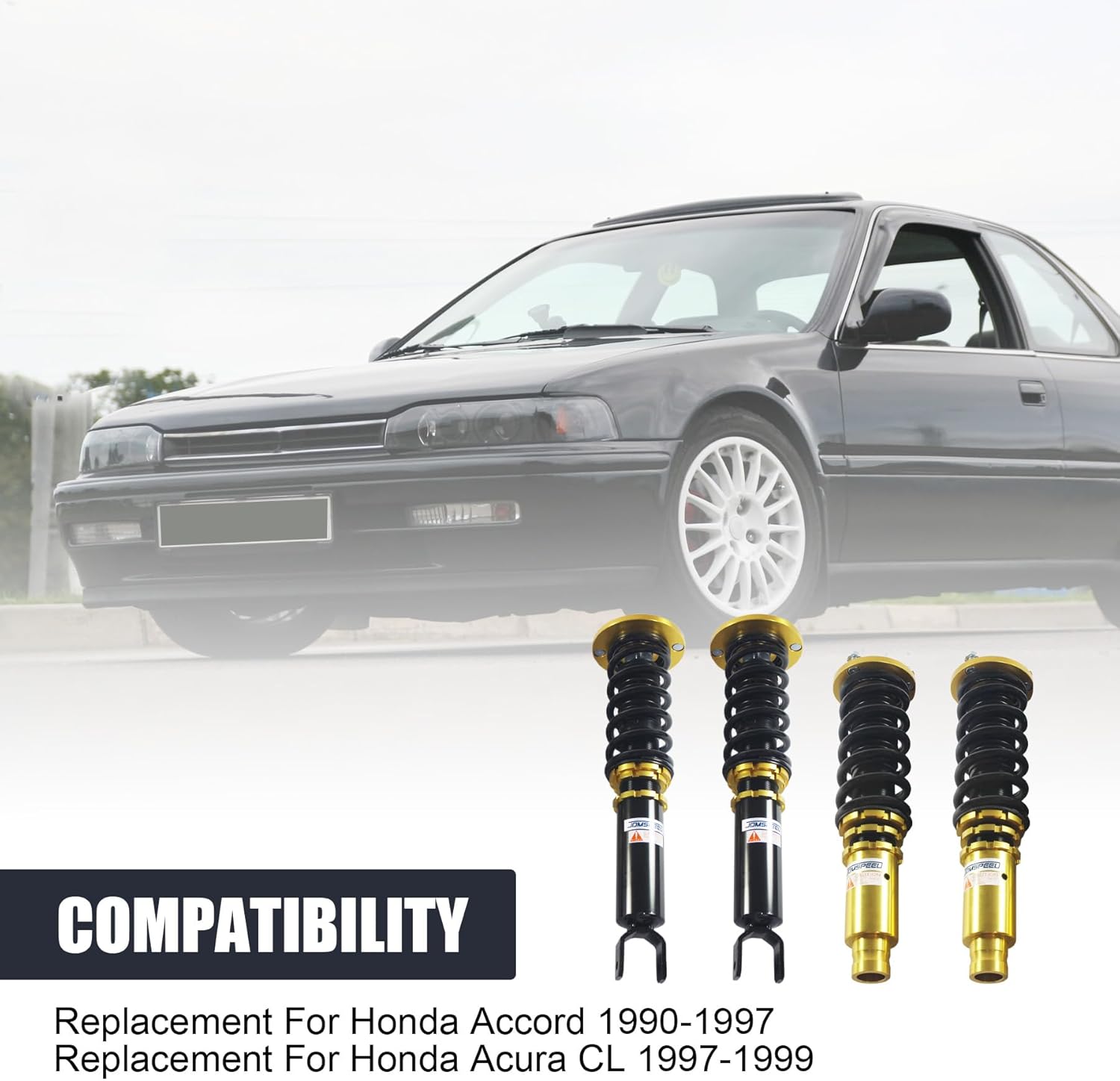 JDMSPEED New Full Set Coilovers Suspension Kit Gold Shock Absorbers Replacement For Honda Accord 1990-1997