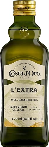 Costa D'Oro - L' EXTRA - Aceite de oliva virgen extra, extracto en frío, sabor equilibrado, adecuado para todas las recetas y condimentos para
