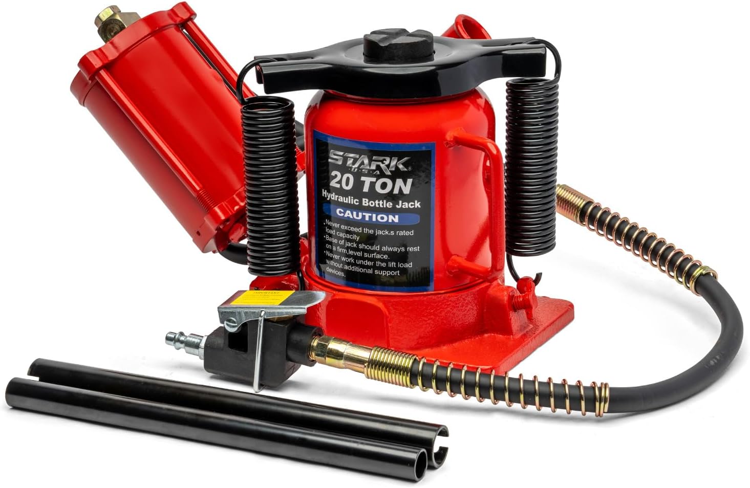Stark USA 20-Ton Portable Hydraulic Bottle Jack Air-Operated Pneumatic Lift Low Profile Manual Air Jack, Auto Truck Travel Trailer Repair (44000 LBS)