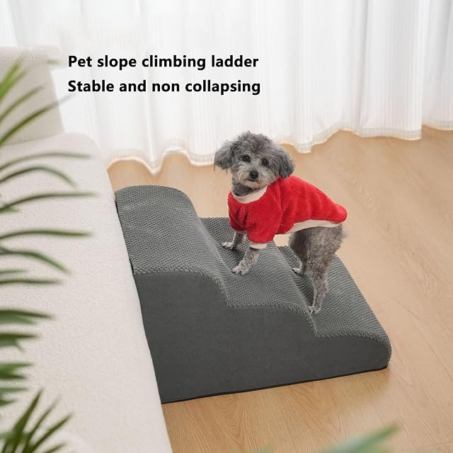 Foto 3 de 8 de ZGFHLI Escalera para Perros De 3 Escalones,Escalera Impermeable para Perros Pequeños,Funda Lavable…