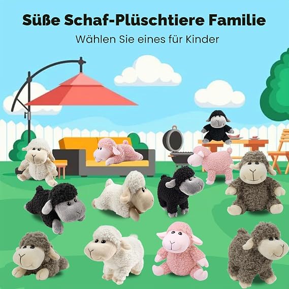 lilizzhoumax Sheep Plush Toy 13 cm / 5 inches Sitting Simulated Animal Kawaii Sheep Cuddly Toy Realistic Sheep Plush Toy for Wild Animals Gift for Friends and Children Furry Stuffed Toy Sheep