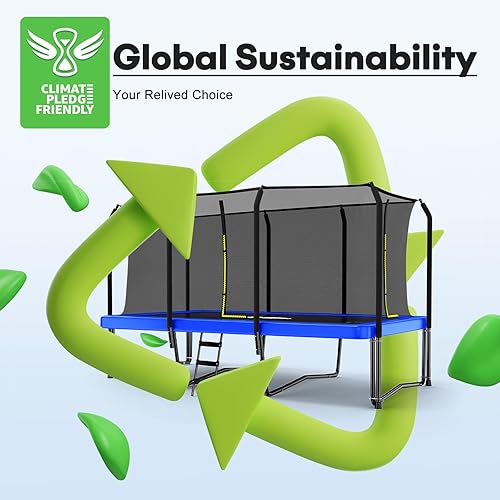 Miniatura 4 de Zupapa Trampolín rectangular de 1500 libras de capacidad de peso de 10 x 17 pies, 9 x 15 pies, 8 x 14 pies, trampolín cuadrado de gimnasia