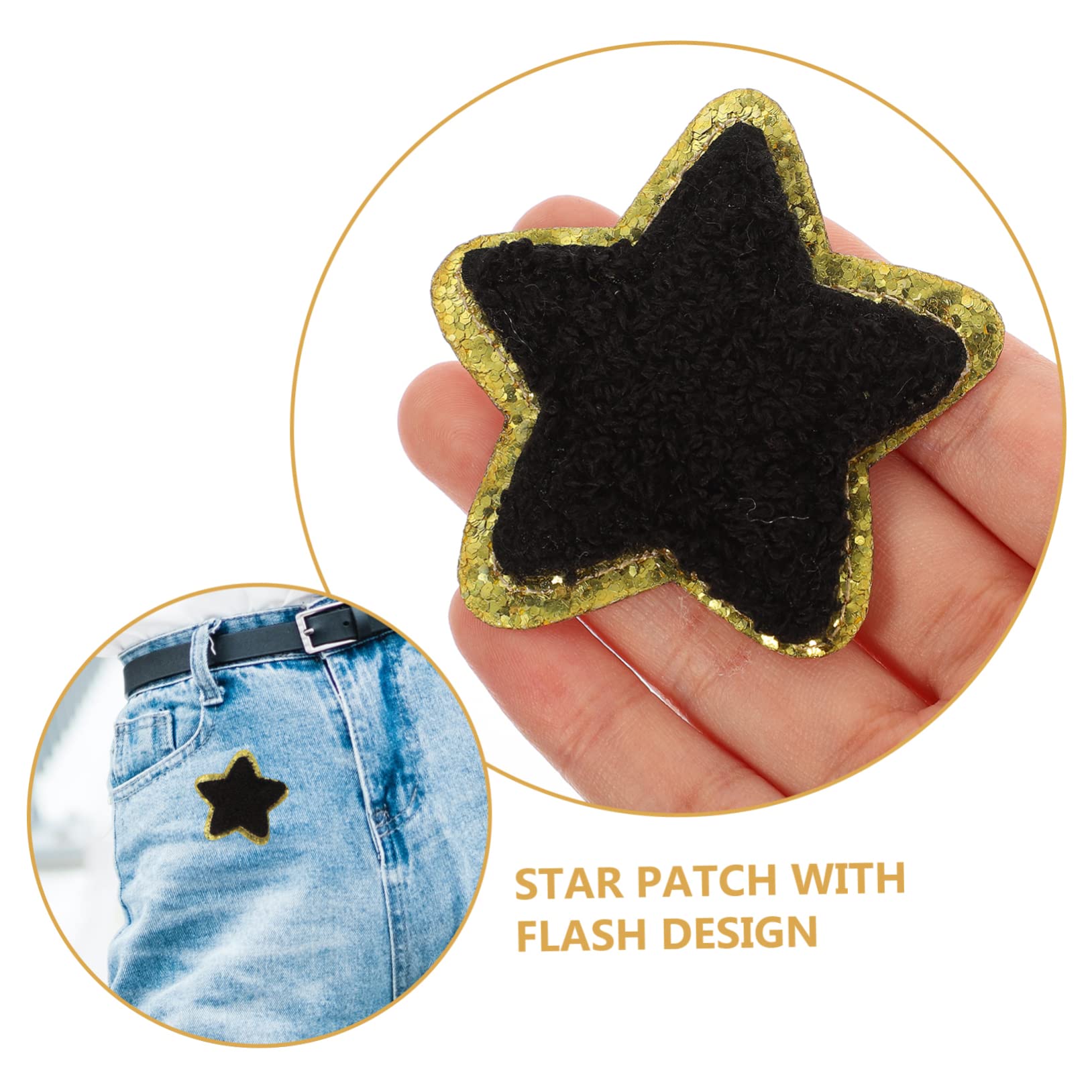EXCEART 64pezzi Toppe Termoadesive Stella Di Patches Ricamati Per Riparazione e Decorazione Di Abbigliamento Per Jeans Shirt Cappelli e Accessori Fai Te