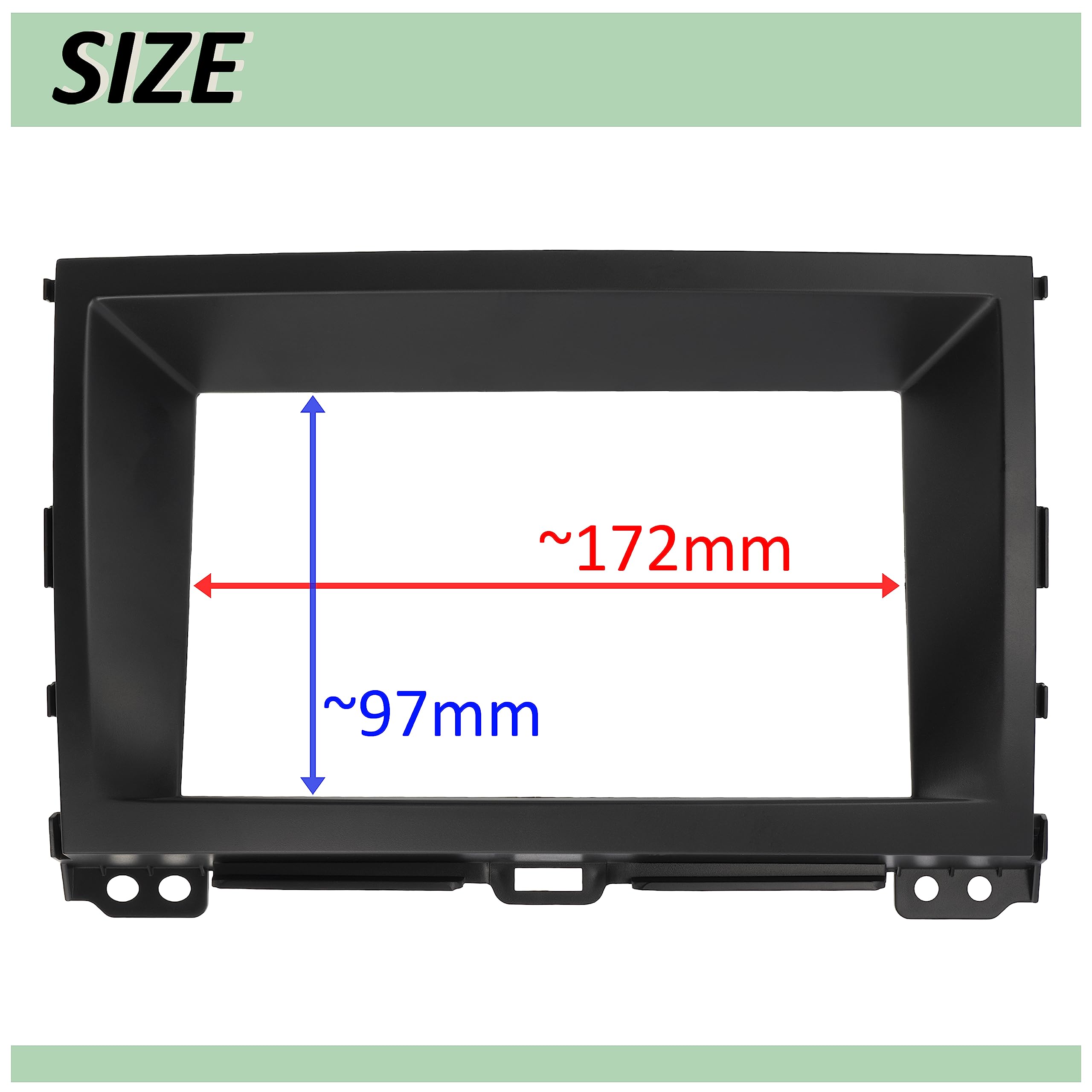 AERZETIX Telaio Adattatore 2 DIN Per Autoradio – Compatibile Con Mitsubishi Lancer Evo E Cyo 2008, Plastica Nera