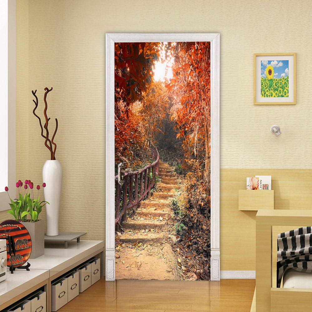 Adesivi Murali 3D Effetto Porta In Legno - Autoadesivi Per Porte, 95x215 Cm
