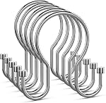 Goowin 24 Pack Shower Curtain Hooks, Simple Shower Curtain Rings, Sturdy Shower Curtain Hangers, Double Hook Shower Curtain Hooks, Smooth Gliding Metal Shower Hooks for Shower Curtain, Nickel